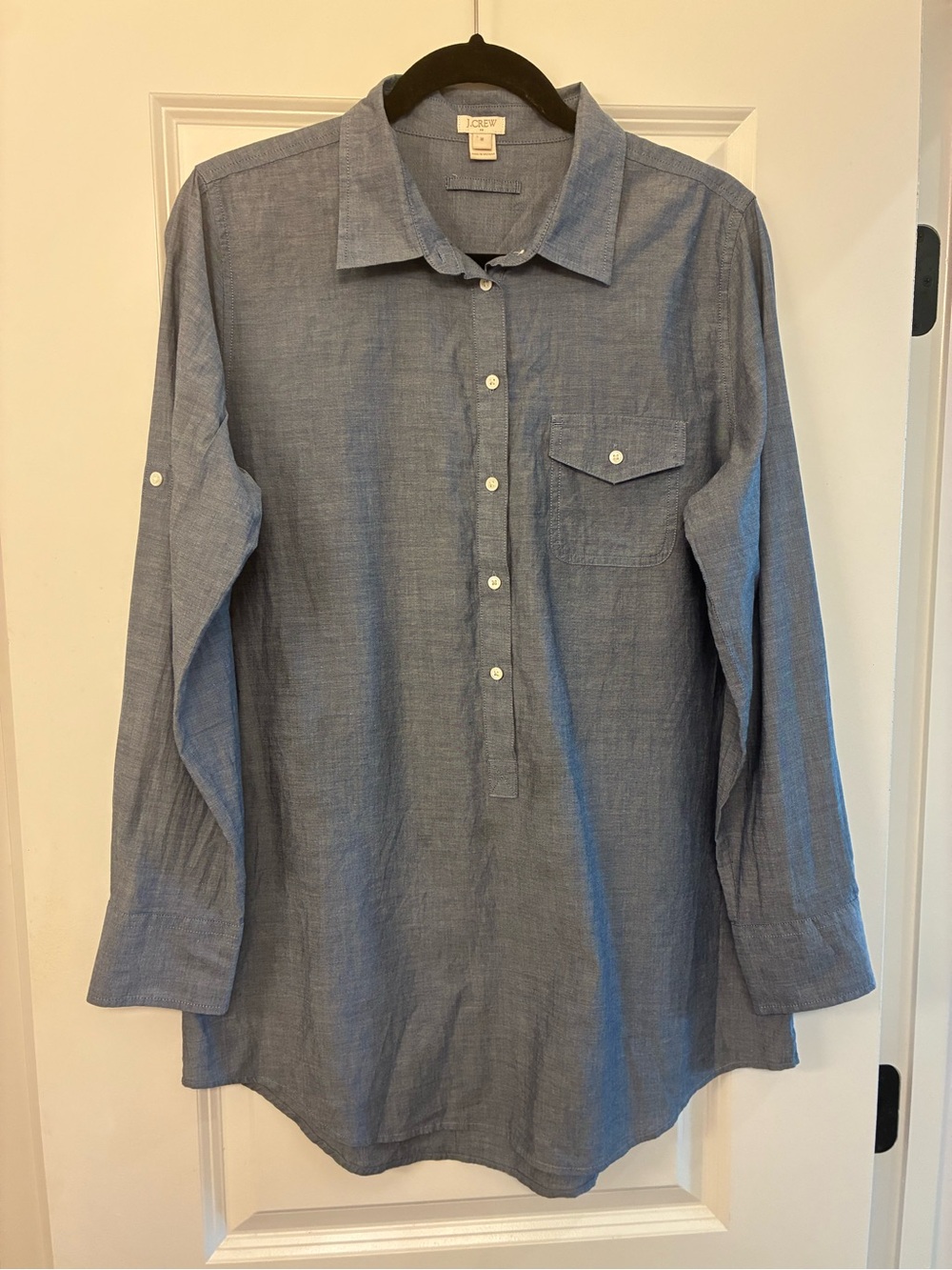 J. Crew Light Chambray Button-Front Long Sleeve Shirt